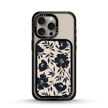Navy Bloom MagSafe Wallet - Front View