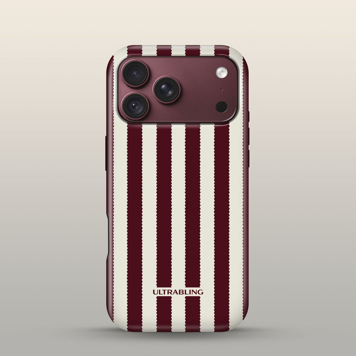 Bistro Stripe Eclipse Case on iPhone 18 Pro Burgundy