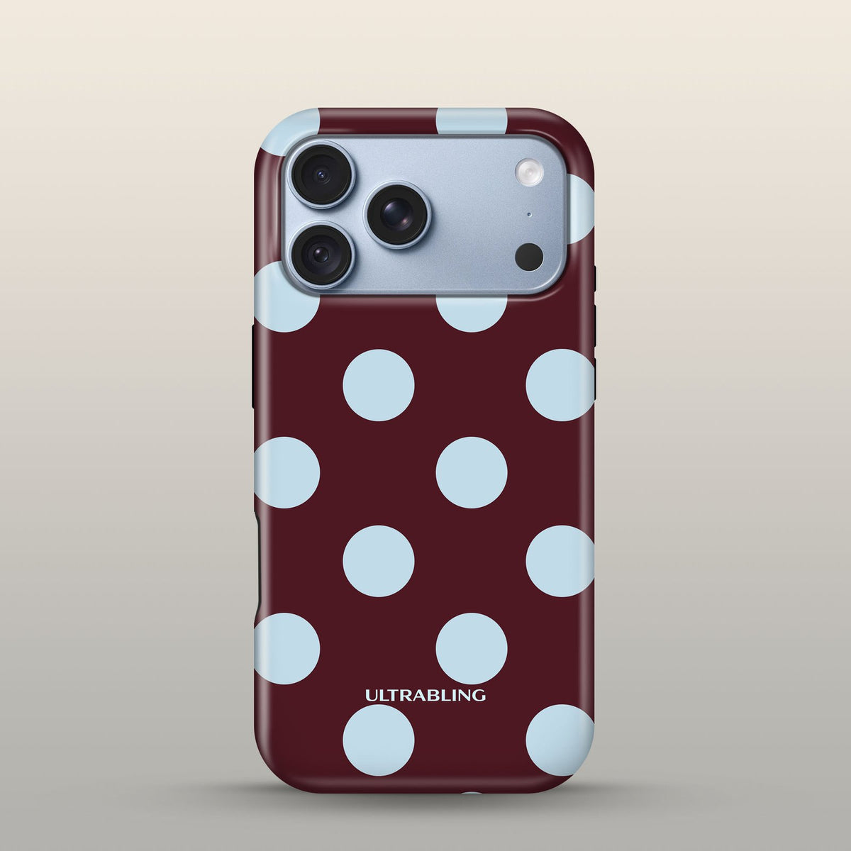 Claret Dot Eclipse Case on iPhone 18 Pro Glacier