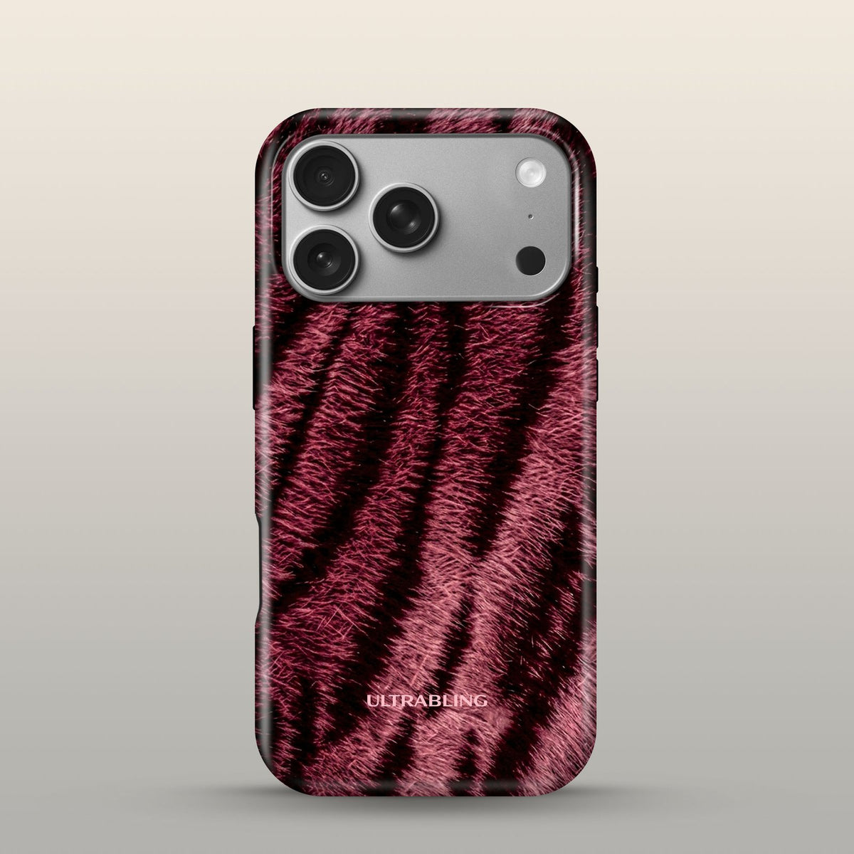 Garnet Fur Eclipse Case on iPhone 17 Pro Silver