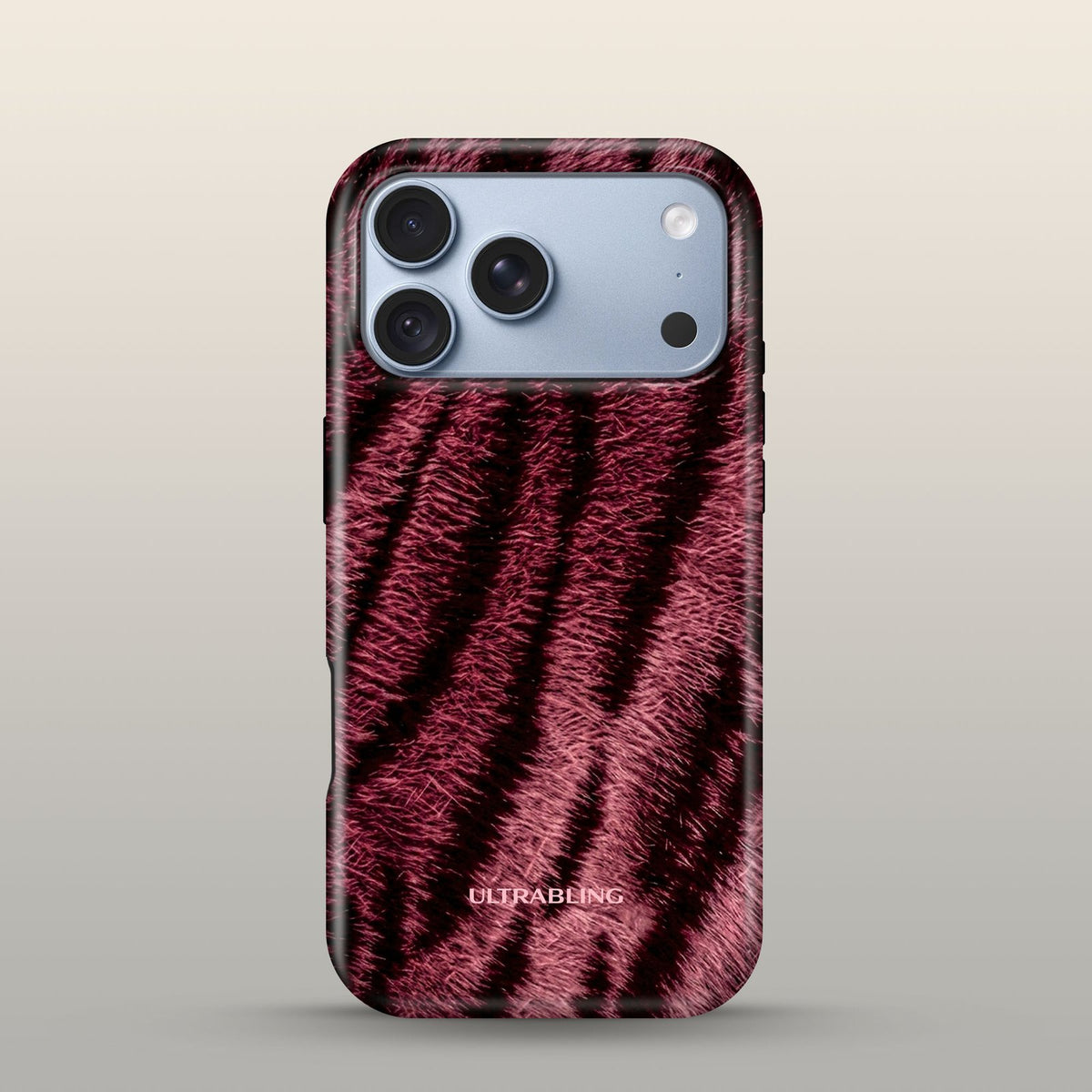 Garnet Fur Eclipse Case on iPhone 18 Pro Glacier