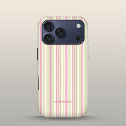 Macaron Stripe Eclipse Case on iPhone 17 Pro Deep Blue