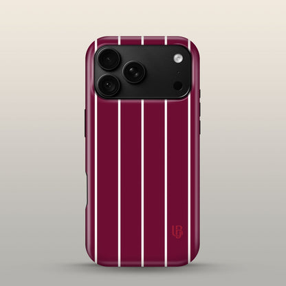 Maroon Pinstripe Eclipse Case on iPhone 18 Pro Black
