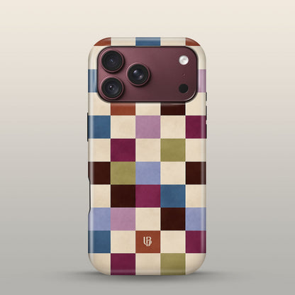 Patchwork Eclipse Case on iPhone 18 Pro Burgundy