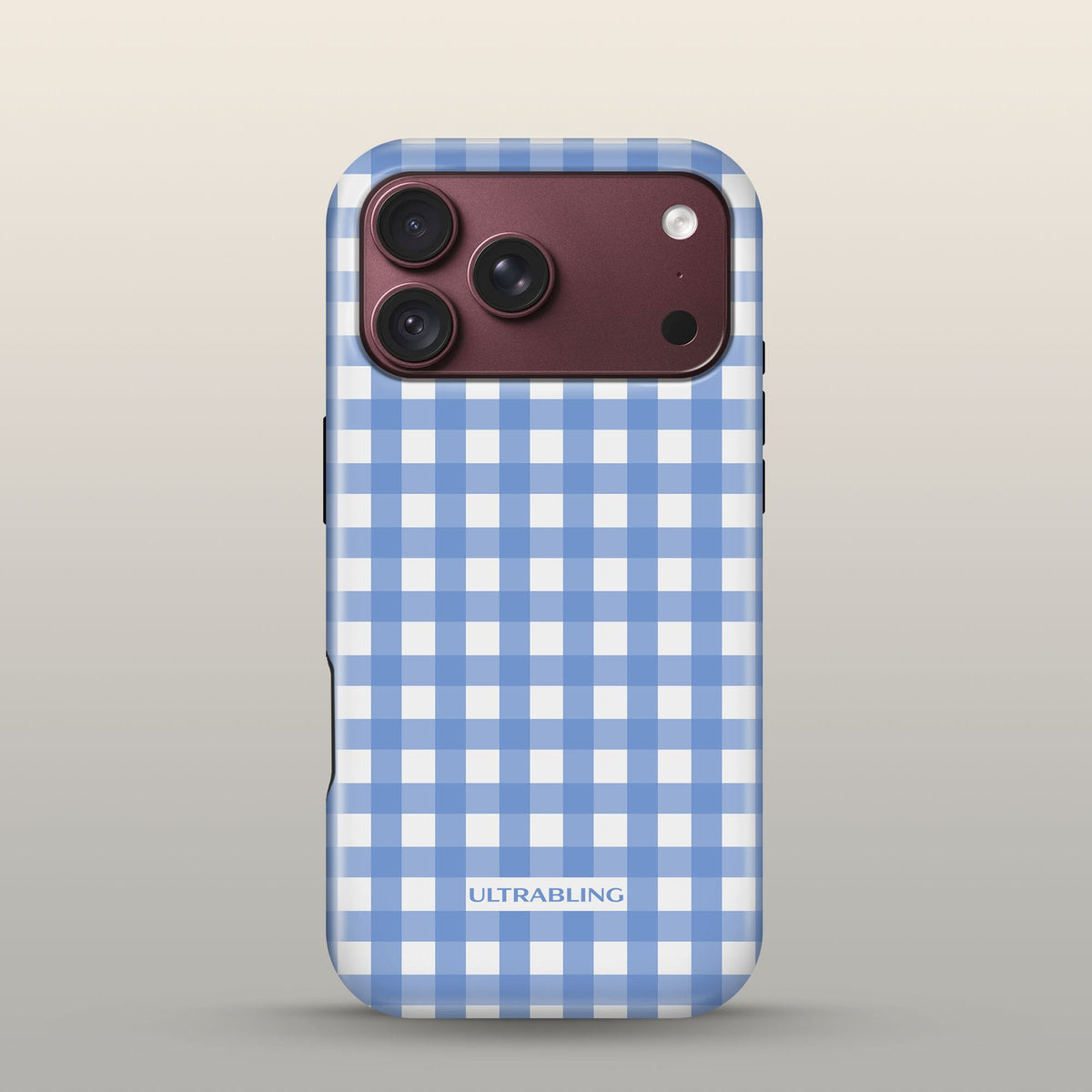 Picnic Blue Eclipse Case on iPhone 18 Pro Burgundy