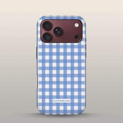 Picnic Blue Eclipse Case on iPhone 18 Pro Burgundy