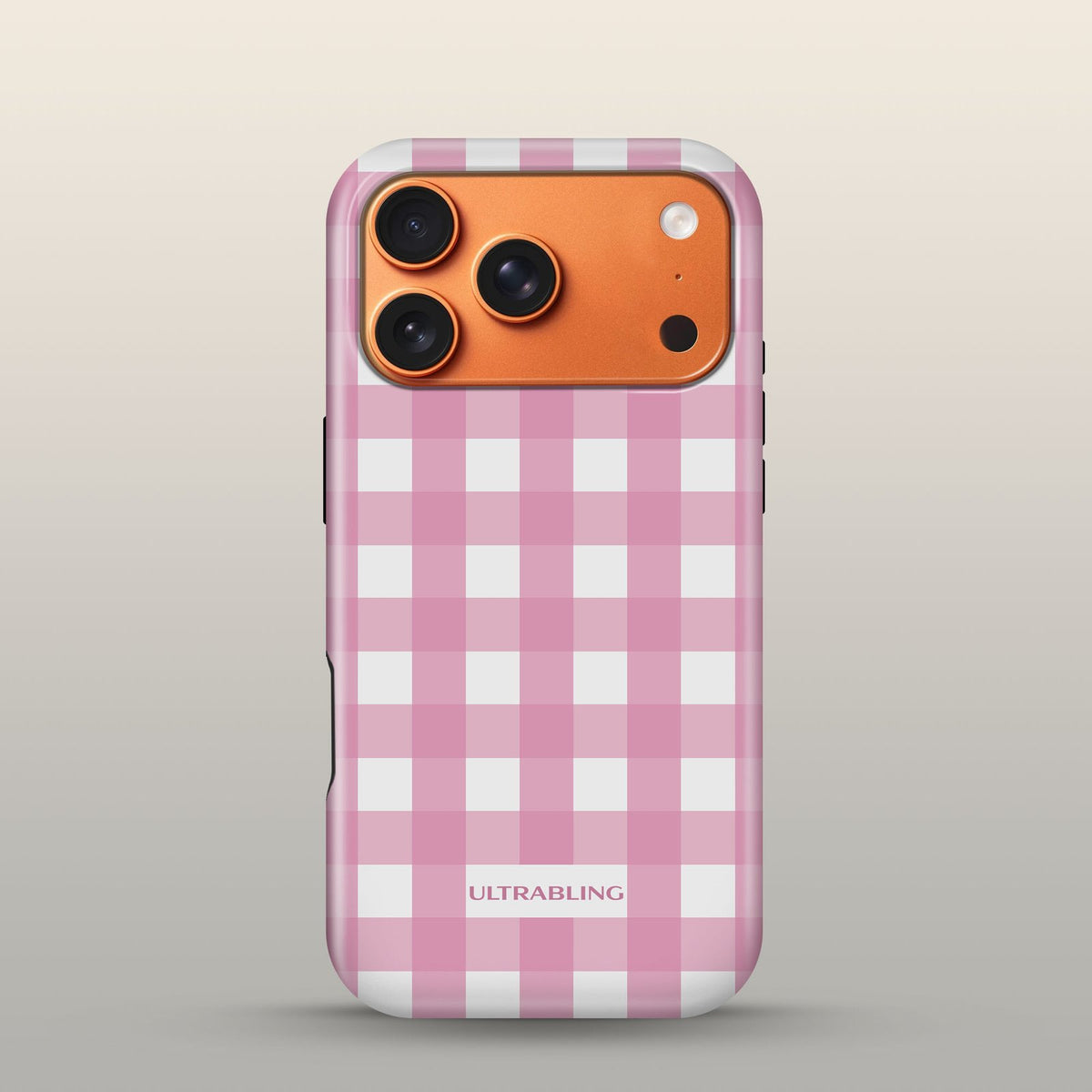 Strawberry Check Eclipse Case on iPhone 17 Pro Cosmic Orange