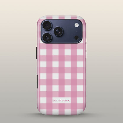 Strawberry Check Eclipse Case on iPhone 17 Pro Deep Blue