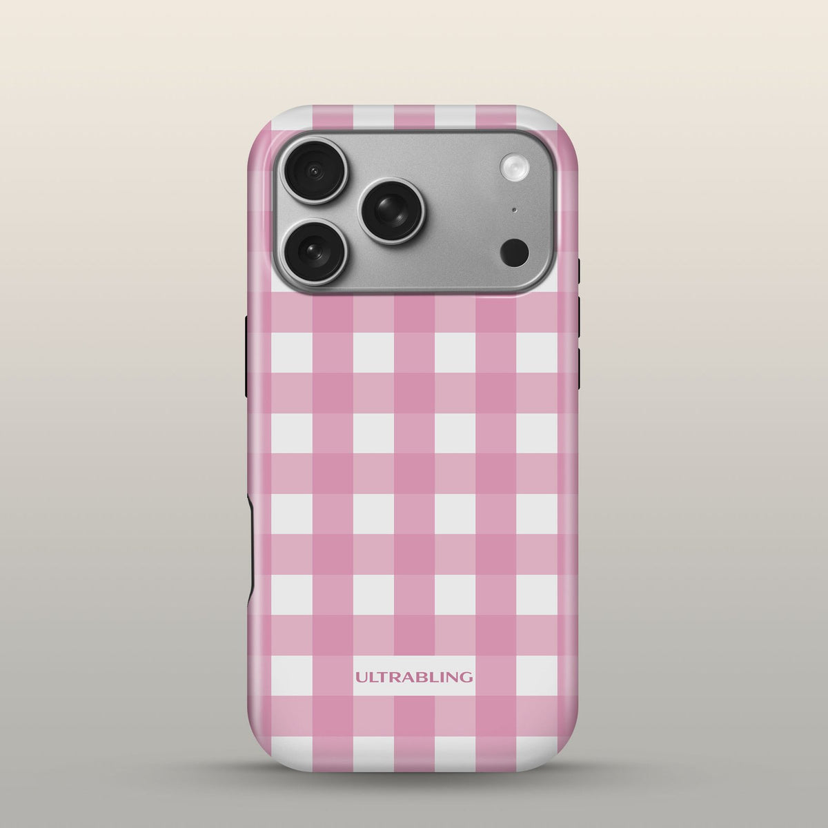Strawberry Check Eclipse Case on iPhone 17 Pro Silver