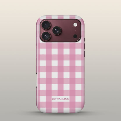 Strawberry Check Eclipse Case on iPhone 18 Pro Burgundy
