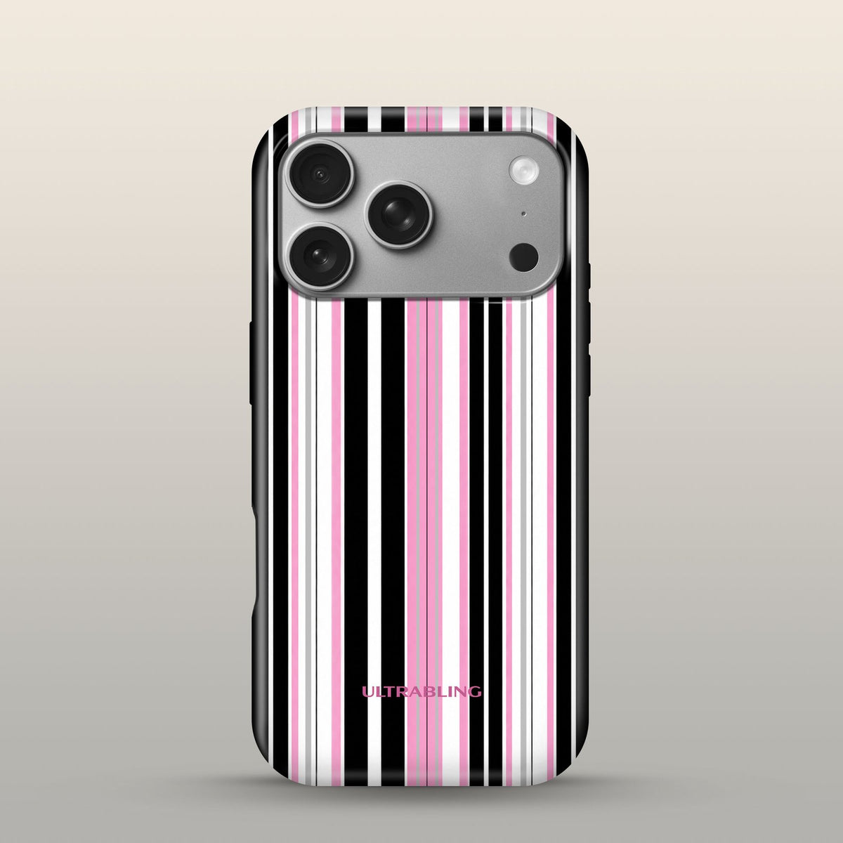 Taffy Stripe Eclipse Case on iPhone 17 Pro Silver
