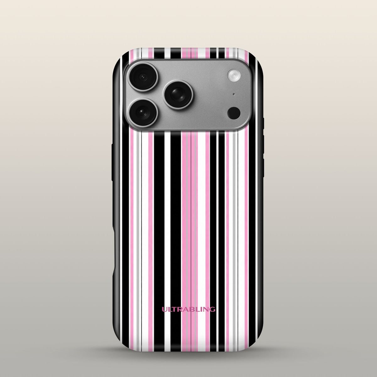 Taffy Stripe Eclipse Case on iPhone 18 Pro Silver